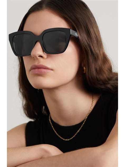 celine sunglasses square black|Celine square acetate sunglasses.